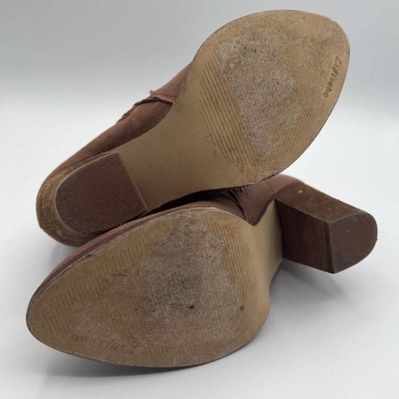 Zigi Soho Womens Halyn Ankle Boots Booties Brown Zipper Stacked Heel Woven 7.5 M - Picture 5 of 8